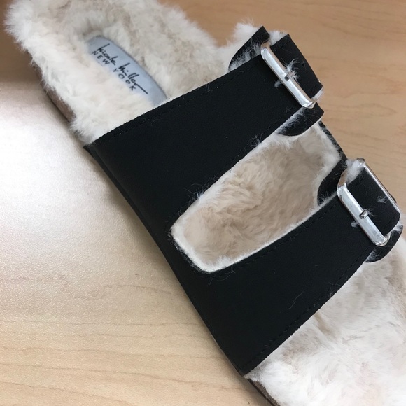 Nicole Miller Faux Fur Sandals - Picture 7 of 9